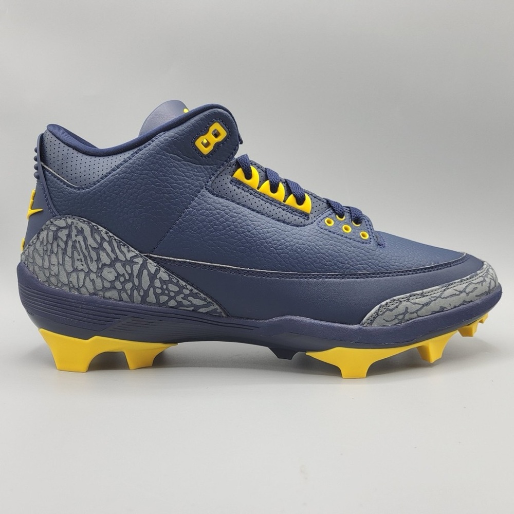 NWT Nike Jordan 3 Alpha Menace Michigan Player Edition Football Cleats Size 14